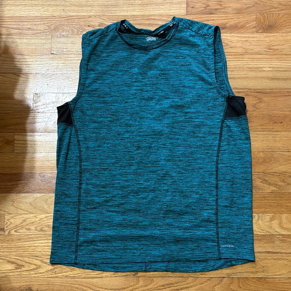 Reebok Men's Teal and Black Tank Top